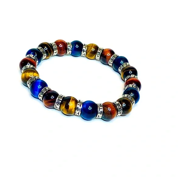 Bando - Multi-colored Tiger Eye Bracelet Bead Bracelet - Picture 3 of 7